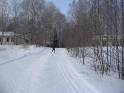 Лыжная траса в Белкино Тягунок в Спутнике вид снизу