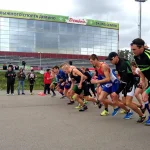 Беговой этап. Старт Чемпионата России по дуатлону 2013 в Демино