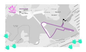 Схема беговой дистанции Весеннего грома на 5 км.