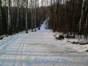 Фото - лыжная трасса в марте 2015. Подолино, Ярославский район