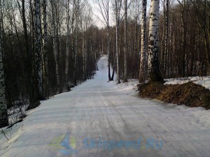 Фото - лыжная трасса в марте 2015. Подолино, Ярославский район