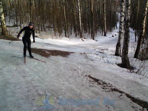 Фото - лыжная трасса в марте 2015. Подолино, Ярославский район