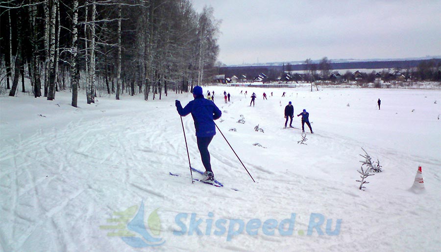 Фото - лыжная трасса в марте 2015. Подолино, Ярославский район