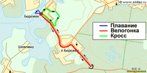 Схема трассы Бережковского триатлона 2015