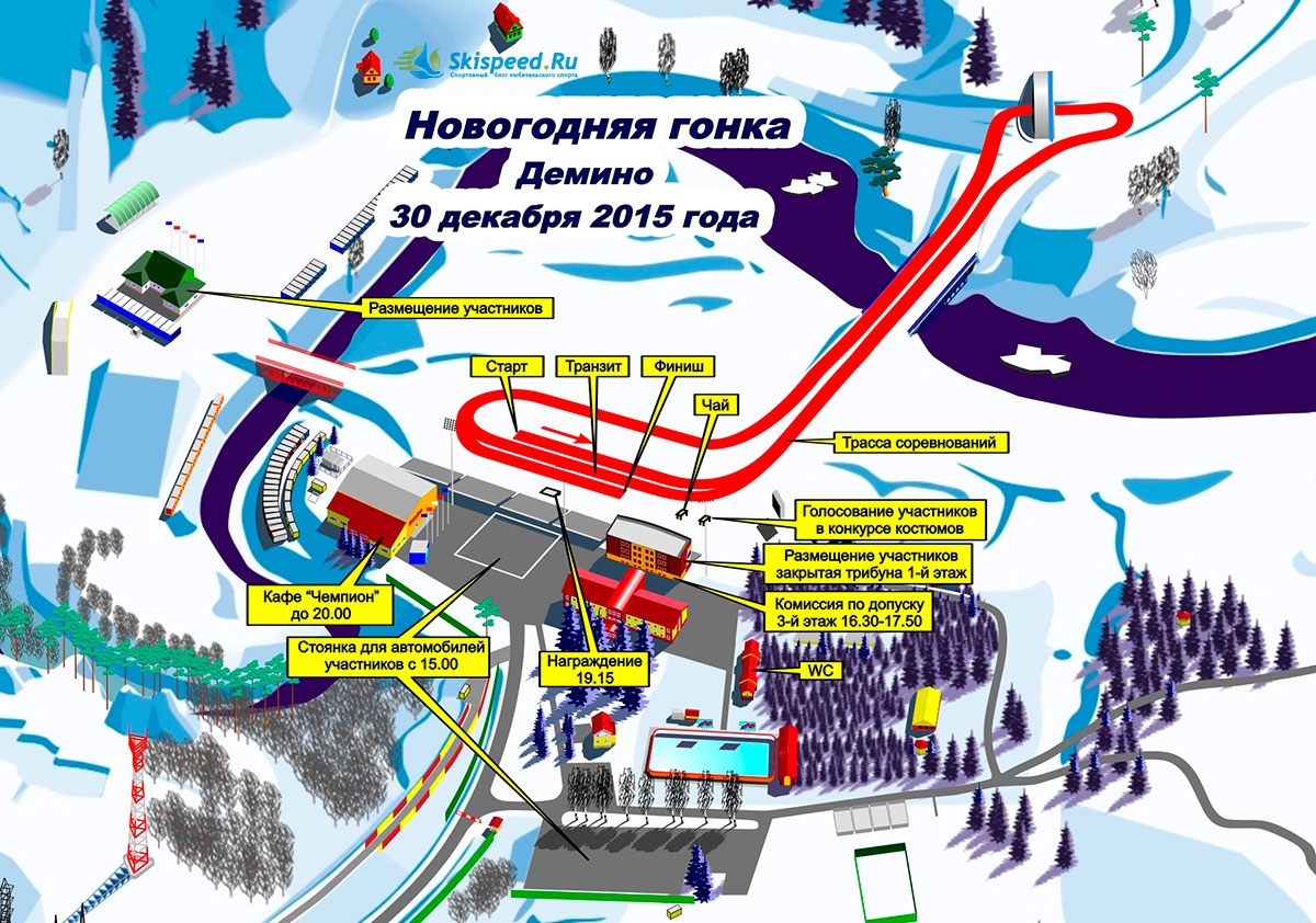 Картинка - Схема дистанции Новогодней лыжной гонки 2016