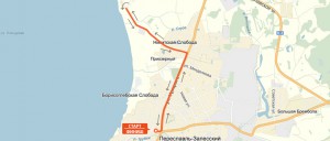 Карта-схема на 10 км. - Переславский марафон 2016