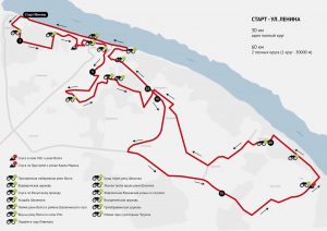 Фото карты-схемы дистанции Плёсского веломарафона 2017