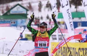 Фото лыжницы - Ольга Рочева на Деминском лыжном марафоне 2018