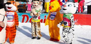 Фото ростовых кукол - Дёминский лыжный марафон 2019