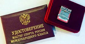 Фото значка и удостоверения - Мастер спорта России международного класса (МСМК)