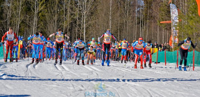Старт лыжной гонки в Мильцево (Иваново). Фото