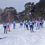Борисоглебский лыжный марафон. Стартовая поляна с лыжниками