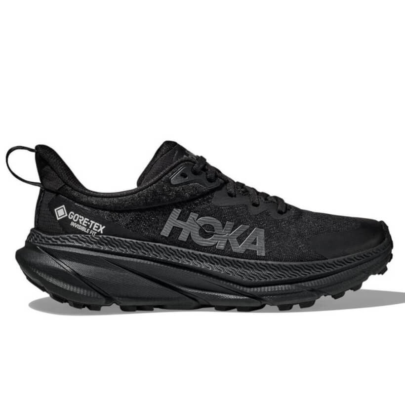 Кроссовки Hoka Challenger ATR 7 GTX Black/Black. Мужские, чёрного цвета. С водоотталкивающим эффектом