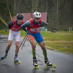 Спортсмены на лыжероллерной гонке в Демино (Рыбинский р-н)