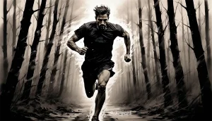 Спортсмен бежит в лесу по тропинке. Как подготовиться к забегам на 5 и 10 км: план тренировок для любителей