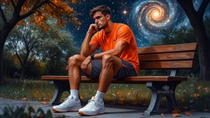 Спортсмен сидит на скамейке в парке - Циклические виды спорта: от энтропии до личных рекордов