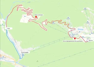 Схема дистанции гонки на лыжероллерах Царь горы 2025 в Сочи
