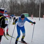 Спортсмен на старте лыжной гонки на СБ «Незнаново», Нерехта, Костромская обл.