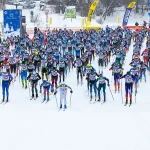 Общий старт лыжного марафона МВТУ 2026 г. Москва (Альфа-Битца)