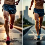 Фотореалистичное изображение бегущих спортсменов для спортивной статьи