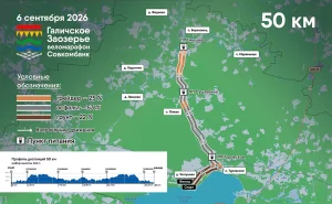 Карта схема дистанции 50 км. Галичский веломарафон 2026