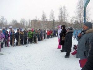 Фото юных лыжников на ст. Переборец (Рыбинск)