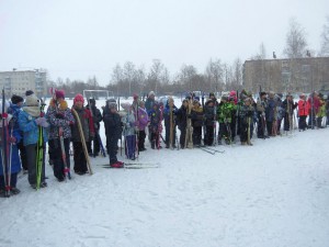 Фото юных лыжников на ст. Переборец (Рыбинск)