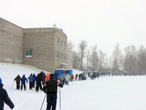 Фото юных лыжников на ст. Переборец (Рыбинск)