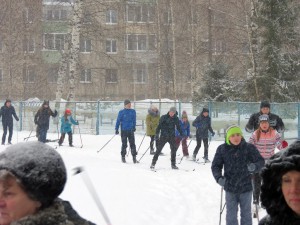 Фото юных лыжников на ст. Переборец (Рыбинск)